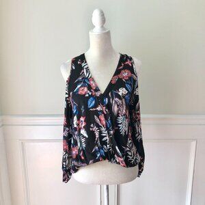 Nordstrom Lush Floral Surplice Blouse Top XS